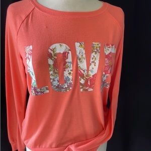 Summer, beach long sleeve coral 🪸 with LOVE on front